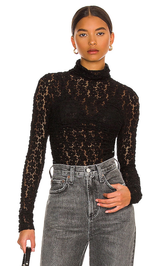 Free People Day & Night Lace Bodysuit in Black | REVOLVE