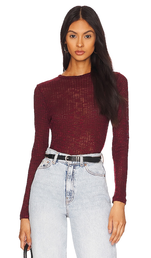 Free People Aura Layering Top in Wine | REVOLVE