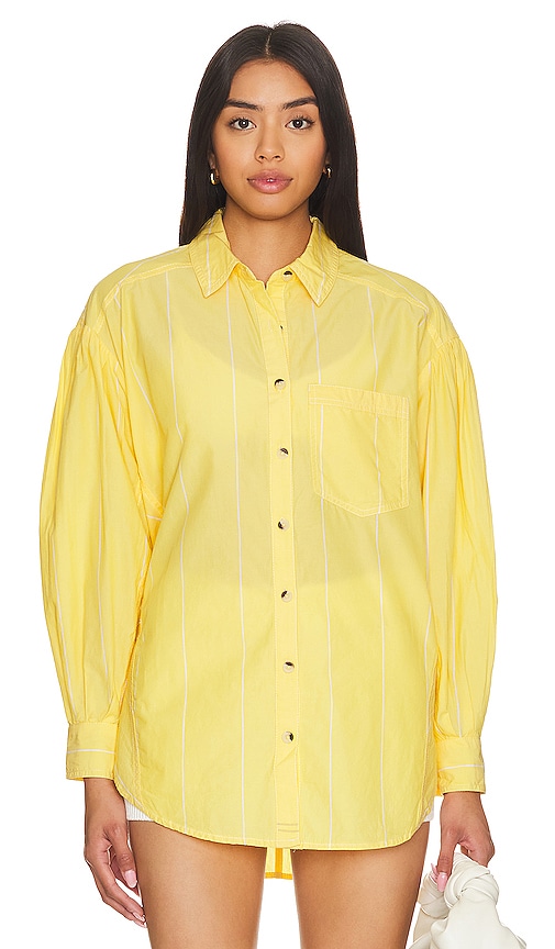 Shop Free People Happy Hour Stripe Top In Yellow