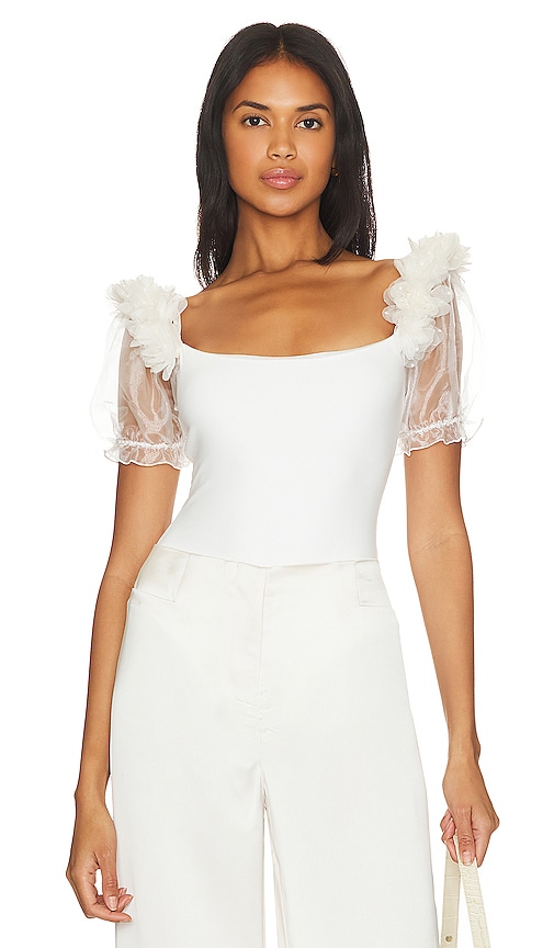 Free People Synthetic Love Triangle Duo White Bodysuit Women’s Med 