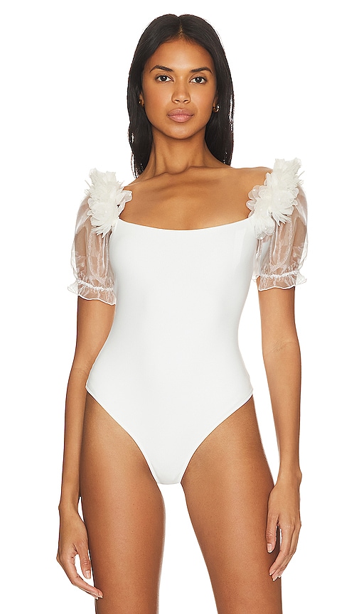Shop Free People X Revolve X Intimately Fp Pretty Petals Bodysuit In Ivory