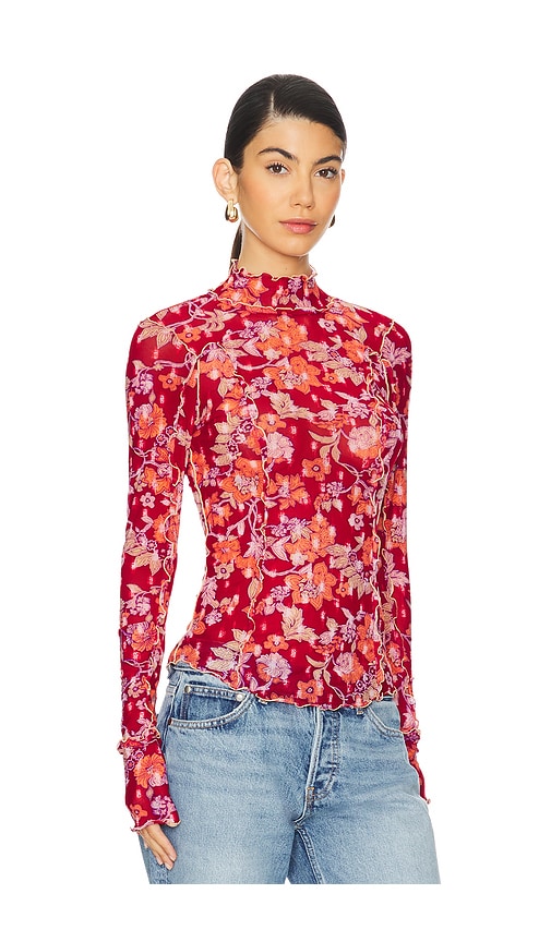 Shop Free People Charlie Mesh Top In Red