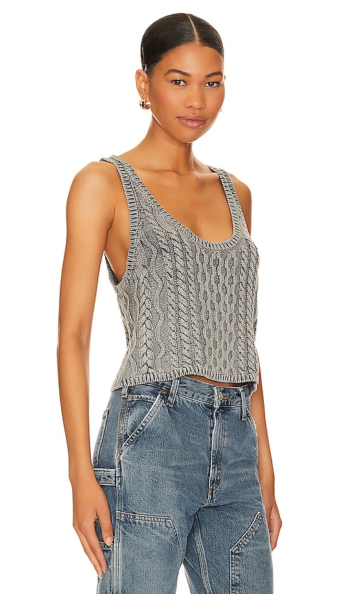 Shop Free People High Tide Cable Tank In Black