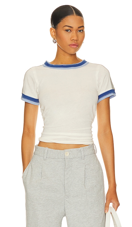 Free People x We The Free Sporty Mix Tee in Nilla Cream