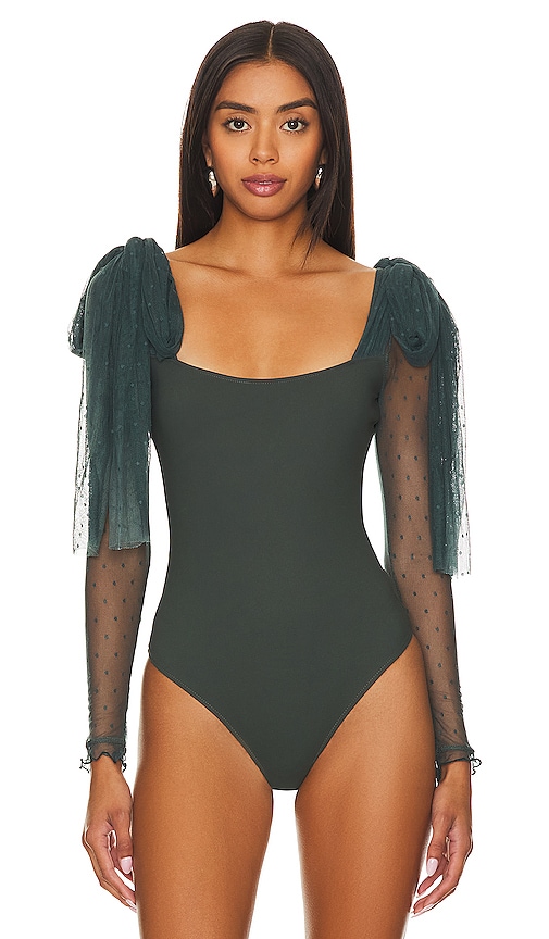 Shop Free People X Intimately Fp Tongue Tied Bodysuit In Green