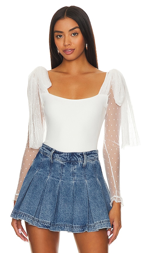 Shop Free People X Intimately Fp Tongue Tied Bodysuit In White