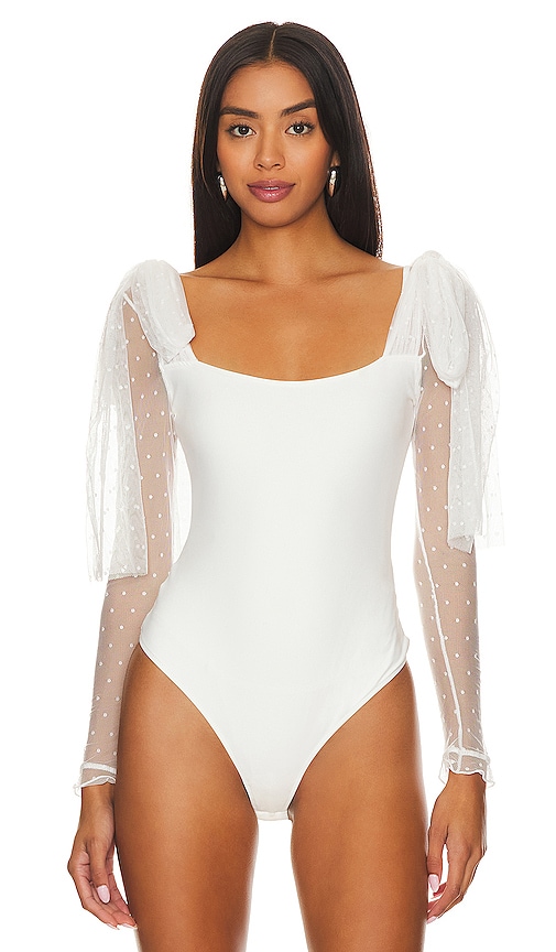 Shop Free People X Intimately Fp Tongue Tied Bodysuit In White