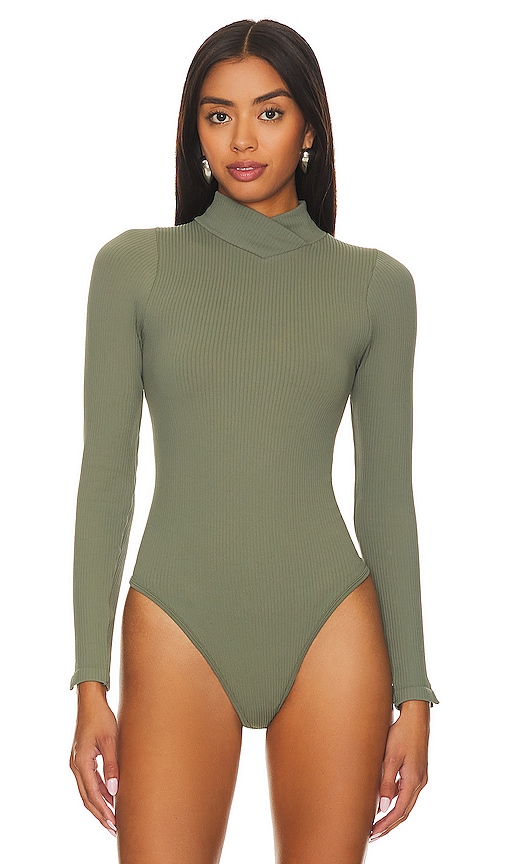 Shop Free People X Intimately Fp Xyz Recycled Turtleneck Bodysuit In Army