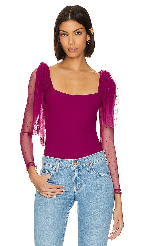Shop Free People X Intimately Fp Tongue Tied Bodysuit In Fuchsia
