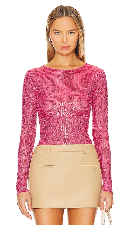 x Intimately FP Gold Rush Long Sleeve In Hot Pink Combo