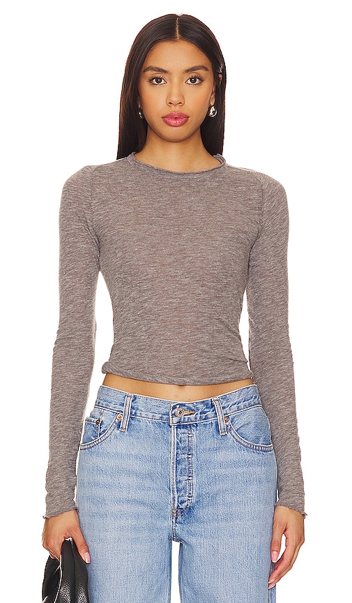 Free People Be My Baby Long Sleeve In Heather Grey