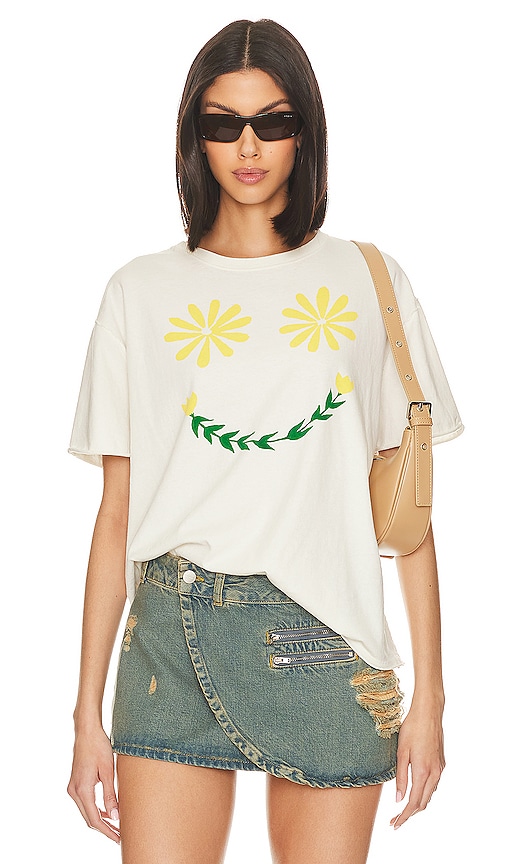 Shop Free People X We The Free Sunshine Smiles Tee In 象牙白拼接