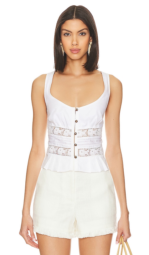 Free People Kianna Lace Tank in Optic White | REVOLVE