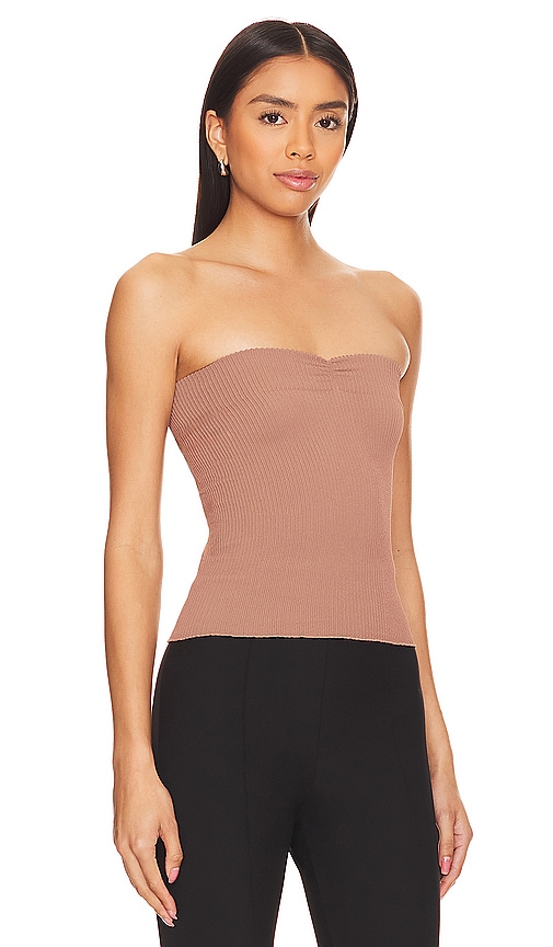 Shop Free People Ribbed Seamless Tube Top In Brown