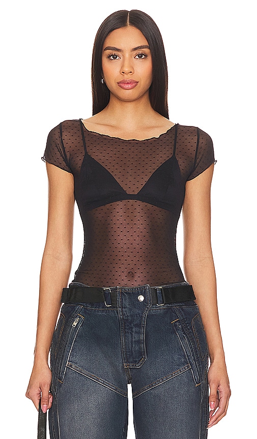 Shop Free People On The Dot Baby Tee In Black