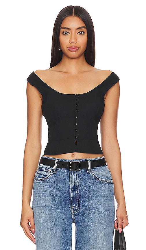 Free People Sally Solid Corset Top In 黑色