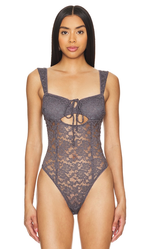 Shop Free People X Intimately Fp Strike A Pose Bodysuit In Volcanic Glass