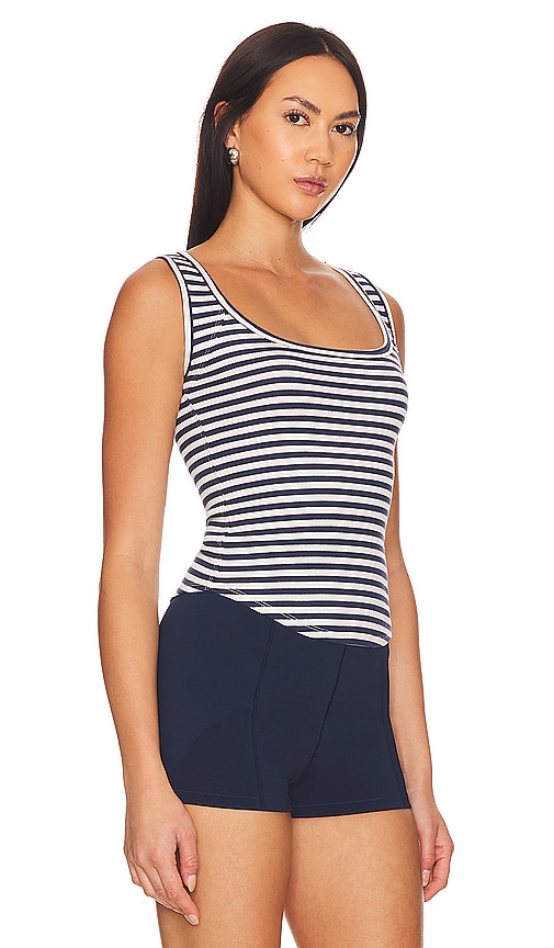 Shop Free People Hummingbird Stripe Tank In Indigo Combo