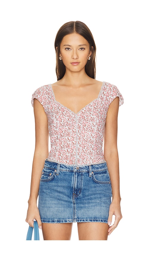 Shop Free People Faye Printed Top In 灰色拼接