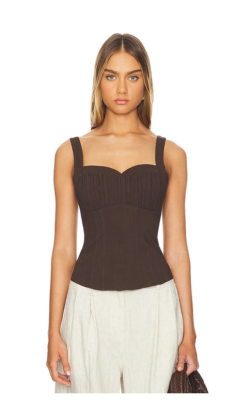 Shop Free People Sasha Corset In Chocolate