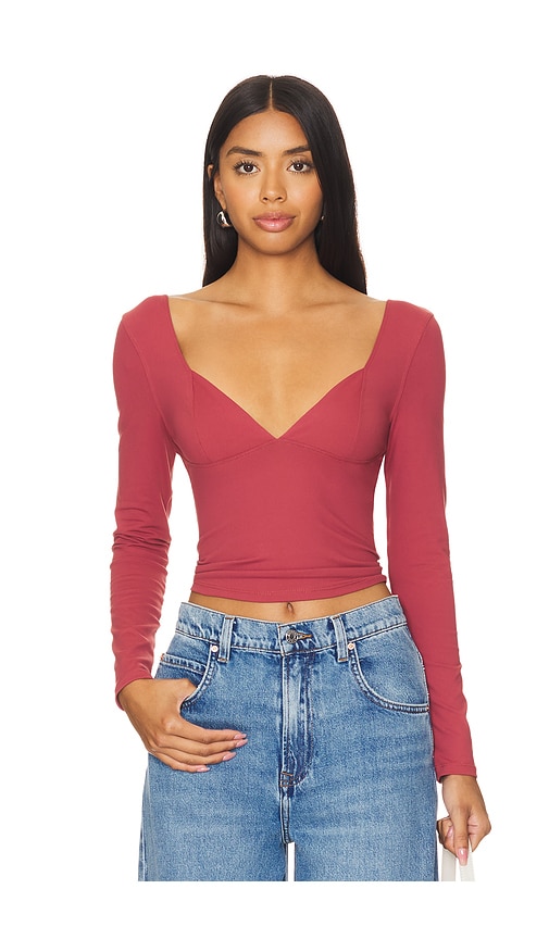 Shop Free People X Intimately Fp Duo Corset Long Sleeve Cami In Earth Red