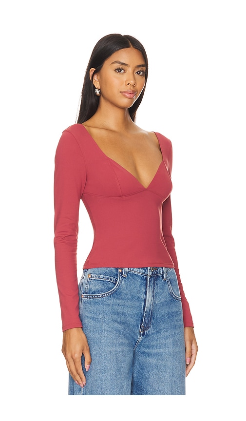 Shop Free People X Intimately Fp Duo Corset Long Sleeve Cami In Earth Red