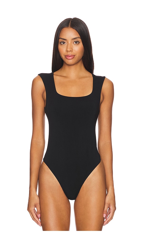 Shop Free People X Intimately Fp Luna Square Neck Bodysuit In Black