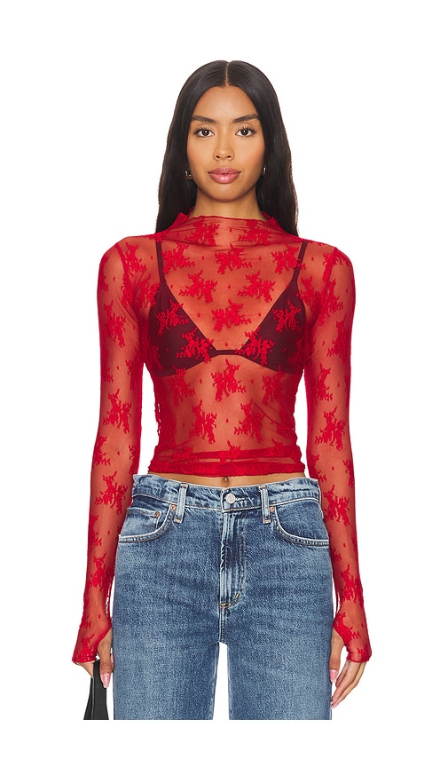 Free People x Intimately FP Lady Lux Layering Top in Red Racer