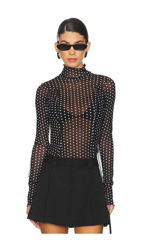 Shop Free People Charlie Printed Mesh Top In Luna Dot