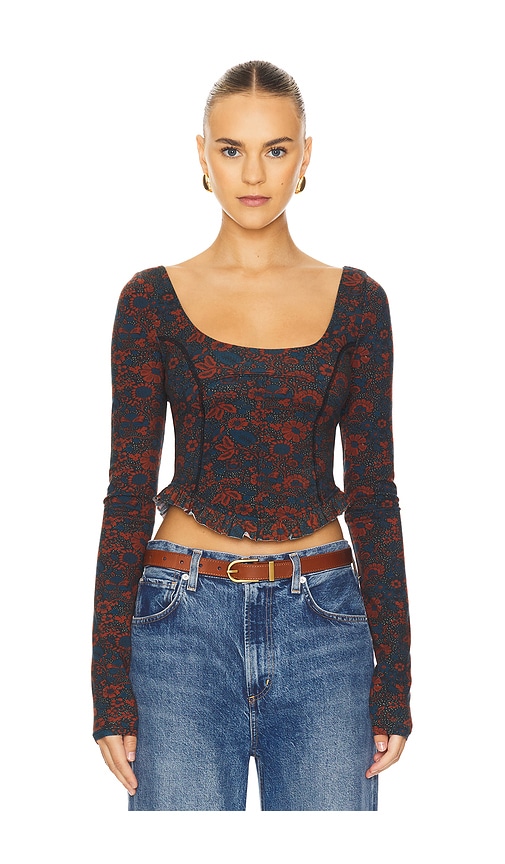 Shop Free People Melanie Long Sleeve Top In Night Combo