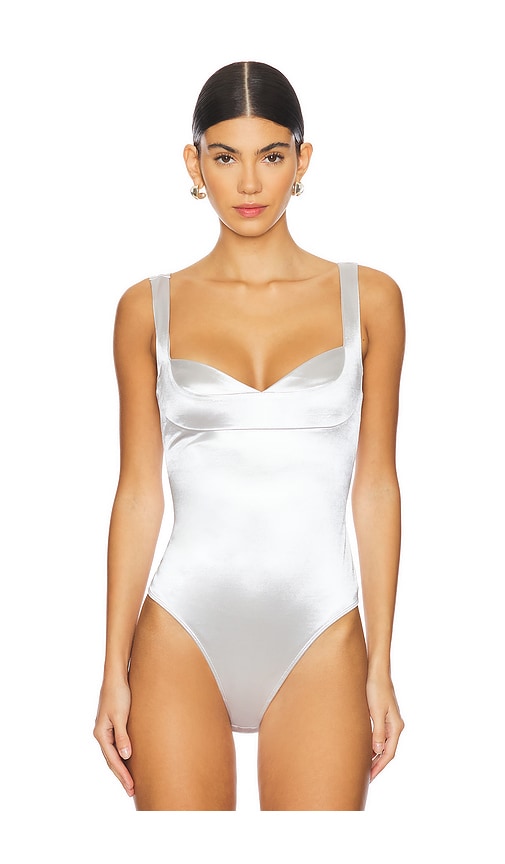 Shop Free People X Intimately Fp Casino Dusk To Dawn Bodysuit In Silver Casino