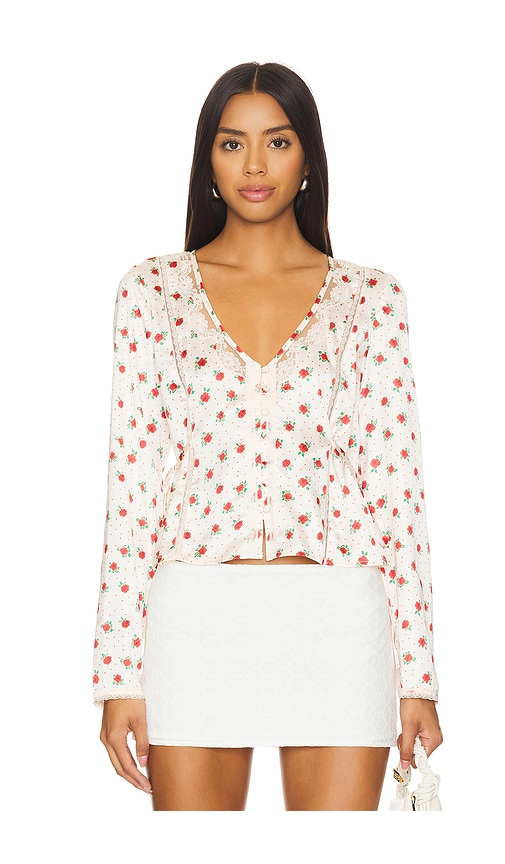 Shop Free People Field Of Roses Top In Ivory Combo