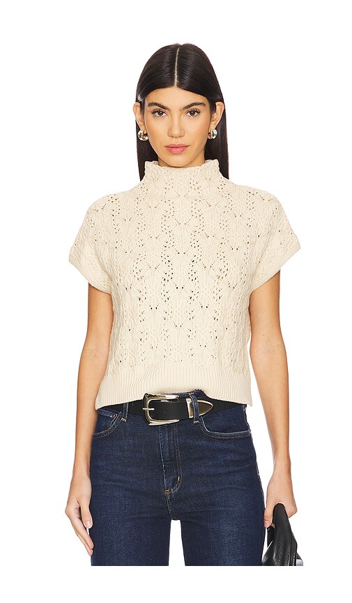 Free People Vickie Mock Neck Sweater in Macadamia