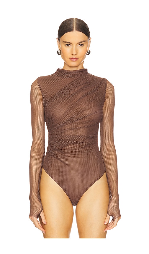 Free People X Intimately Fp On My Way Bodysuit In Chocolate