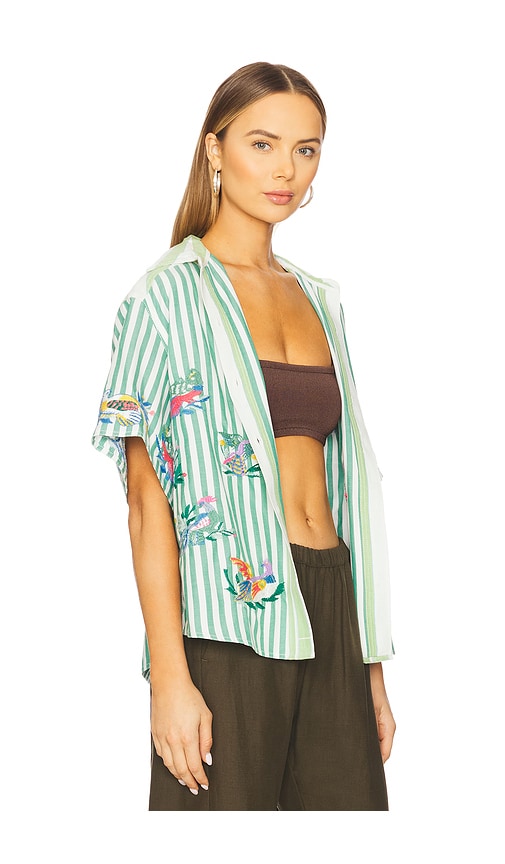 Free People X We The Free The Bird Shirt In French Green Combo