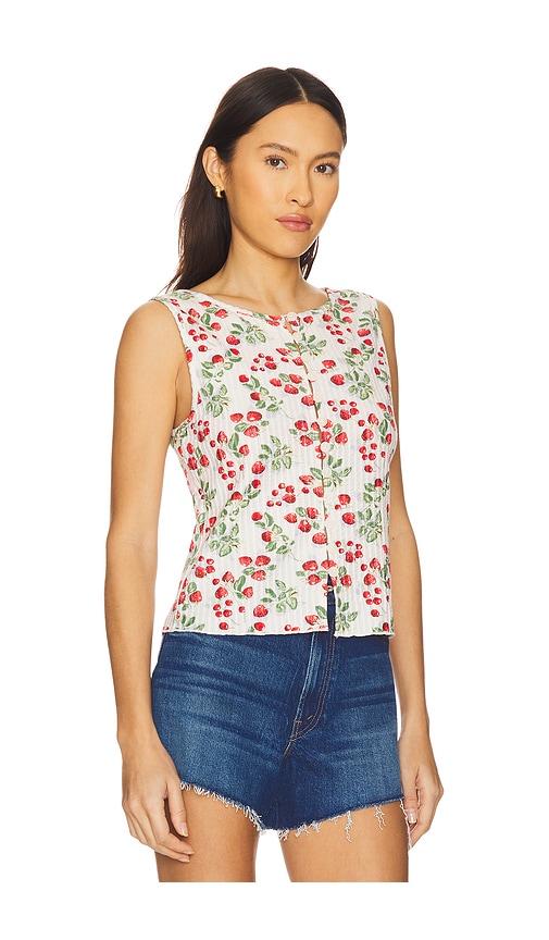 Free People Tilly Button Front Slim Fit Cropped Vest In White