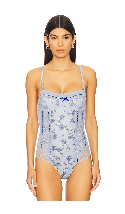 Free People Sara Corset Bodysuit In Blue