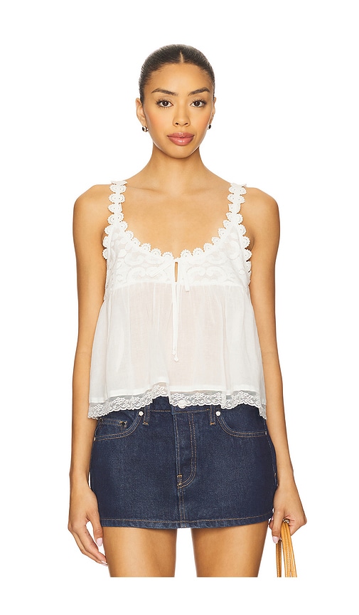 Free People Stevie Lace Tank in Ivory. - size XL (also in L, M, S)