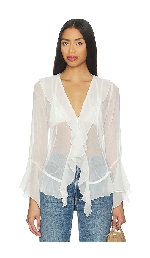 Free People Bali Tulula Chiffon Top In White
