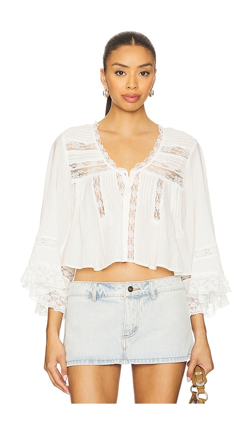 X REVOLVE Rosa Ruffle Top in Ivory. - size L (also in M, S, XL, XS) - Free People - Modalova