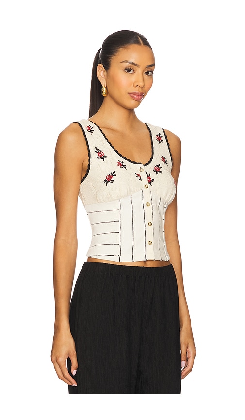 Free People Rose Bud Pointelle Knit Tank In Multi