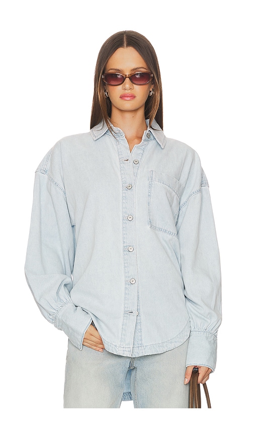 Free People X We The Free Ashley Denim Shirt In Blue