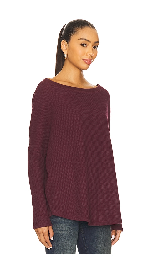  Free People X We The Free Latte Blues Thermal Solid In Chocolate Grape En Wine. Taille S. Also En Xs. 