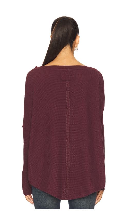  Free People X We The Free Latte Blues Thermal Solid In Chocolate Grape En Wine. Taille S. Also En Xs. 