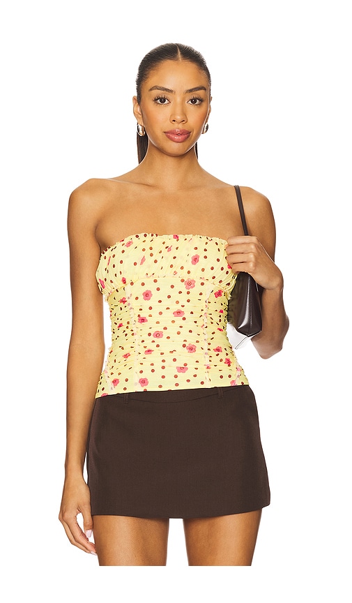 x REVOLVE Scottie Tube Printed Top In Yellow Marimba Combo in Yellow. - size XS (also in L, M, S, XL)