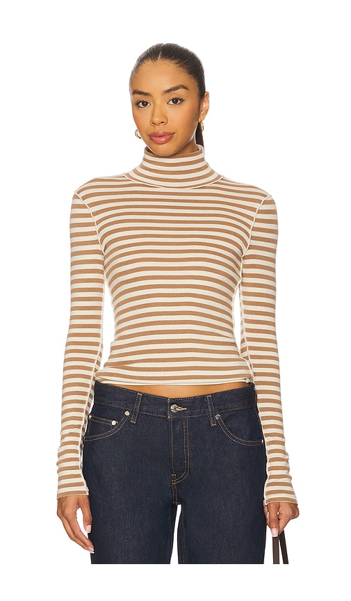 Free People x We The Free Good Good Turtle Stripe Top In Otter & Tea