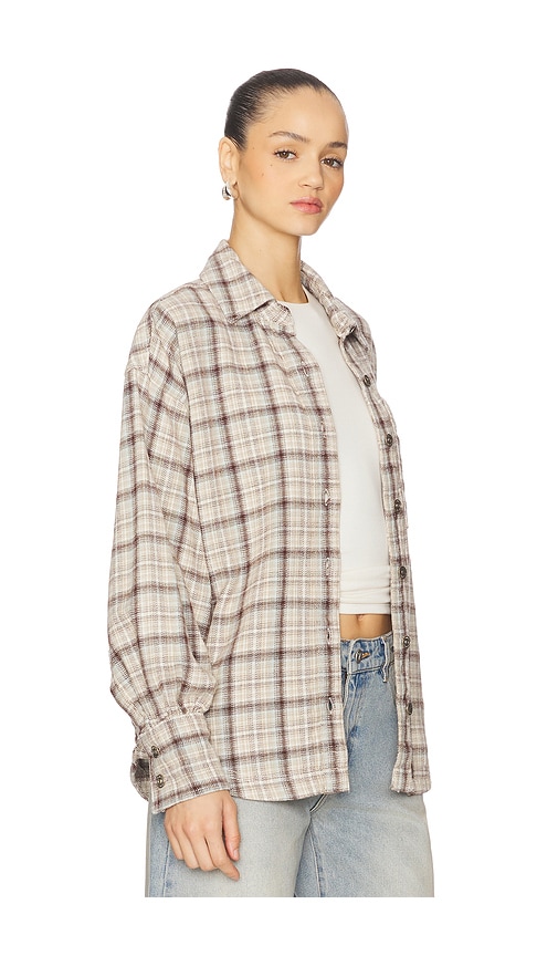 Free People X We The Free Ashley Plaid Shirt In Gold