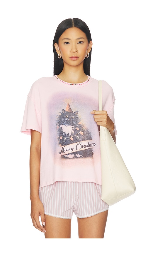 Free People X We The Free Merry Meowy Tee In White