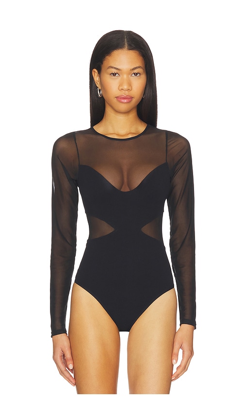 Free People All An Illusion Bodysuit In Black