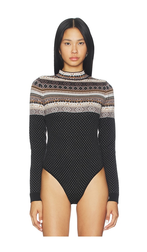 Free People Winter Warmer Bodysuit In Black